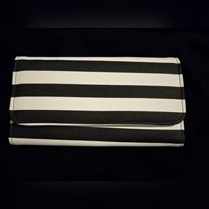 Kut from the Kloth Black and White Stripe Tri-Fold Wallet